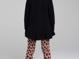 Комплект трикотажный для девочек: фуфайка (футболка с длинными рукавами), брюки (легинсы)