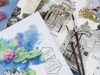 Скетчбук-гармошка для акварели Малевичъ "Monet" Fin, 15х20 см 10 л 300 г, 100% хлопок