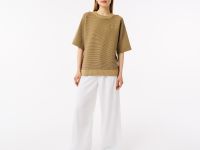 Женский вязаная футболка Lacoste Oversize с коротким рукавом