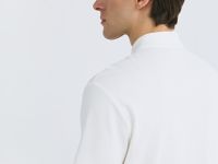 Поло из текстурной хлопковой ткани, Белый