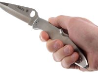Нож складной Police Model Spyderco C07P, сталь VG-10 Satin Plain, рукоять нержавеющая сталь
