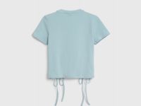 Футболка с драпировкой и завязками для девочек, Зеленый