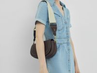 Платье-рубашка из денима, Голубой