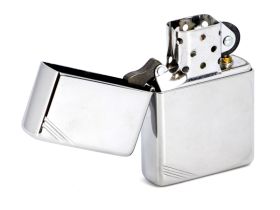 Зажигалка ZIPPO High Polish Chrome, латунь, ник.-хром.покр., серебр., глянц., 36х56х12мм