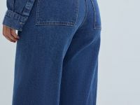 Широкие джинсы с высокой посадкой, Синий