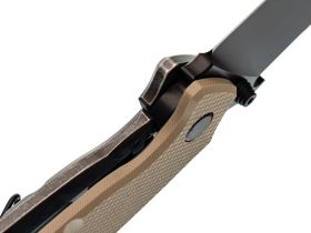 Нож Barmaley Knives Seadevil, сталь D2, рукоять G10/сталь, песочный, вейв
