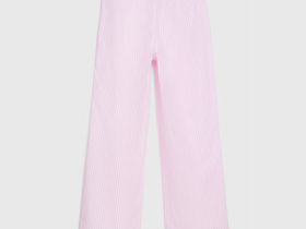 Брюки пижамные из поплина в полоску для девочек, Белый