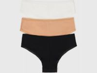 Трусы-хипстеры с кружевом, 3 шт., Белый