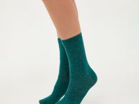 Носки Таежное утро, белые/зеленые