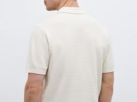 Поло текстурной вязки, Белый