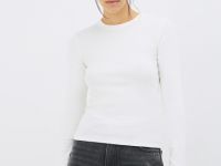 Лонгслив в рубчик, Белый