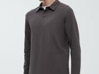 Поло с длинным рукавом из хлопка