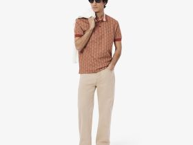 Мужское поло Lacoste классического кроя с монограммой