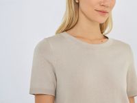 Базовый джемпер с коротким рукавом, Бежевый