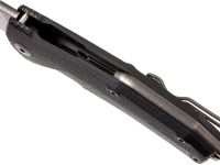 Нож складной LionSteel KUR BBK G10 Black Flipper, сталь Stonewashed & PVD-Coated Uddeholm Sleipner®, стеклотекстолит, чёрный