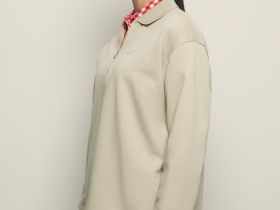 Толстовка из хлопка с отложным воротником