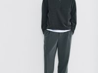 Свитшот с воротником-стойкой на молнии, Серый