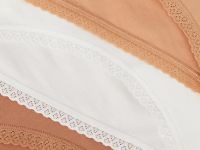 Классические трусы-брифы с кружевом, 3 шт., Белый