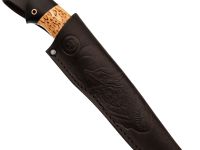 Охотничий нож Сокол, кованый, сталь Х12МФ, карельская береза, граб