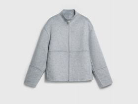 Куртка из пальтовой ткани с шерстью, Серый