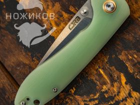 Складной нож CJRB Feldspar, сталь D2, рукоять G10, зеленый