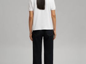 Поло прямого кроя из хлопка пике