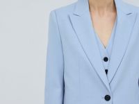 Однобортный жакет из поливискозы, Голубой