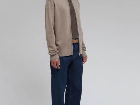 Кардиган с шерстью на молнии