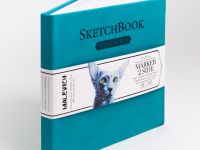 Скетчбук для маркеров Малевичъ, 15х15 см 40 л 220 г двусторонняя бумага, мокрый асфальт