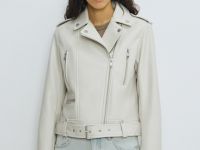 Куртка-косуха из искусственной кожи, Бежевый