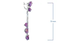 Серьги из серебра с аметистами и топазами э0607сг01260354