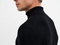 Базовый вязаный джемпер с воротником, Черный