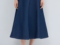Джинсовая юбка миди, Синий
