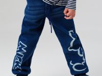 Брюки текстильные джинсовые утепленные флисом для мальчиков