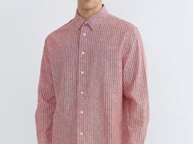 Рубашка изо льна с хлопком, Розовый