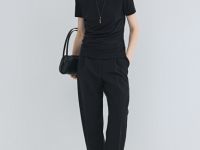 Футболка с драпировкой, Черный