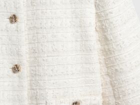 Укороченный жакет из твида, Бежевый