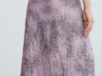 Атласная юбка из жатой ткани, Розовый