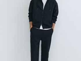Толстовка на молнии с капюшоном, Черный