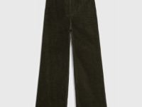 Прямые брюки из вельвета, Зеленый