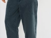 Брюки из вельвета с эффектом стирки, Синий