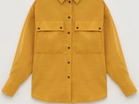 Блузка с воротником-стойкой и нагрудными карманами