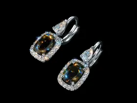 Серьги из белого золота с и хромдиопсидами э4754сг03260358_white