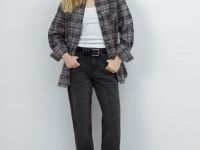 Фланелевая рубашка в клетку, Бежевый