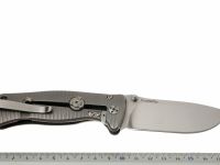 Нож складной LionSteel SR2 G (GREY) Mini, сталь Uddeholm Sleipner® Satin, рукоять титан по технологии Solid®, серый