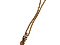 Темляк средний  коричневый с бусиной "Шлем Спартанца"