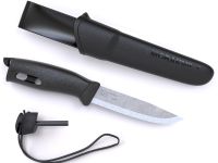 Нож с фиксированным лезвием Morakniv Companion Spark Black, сталь Sandvik 12C27, рукоять резина/пластик