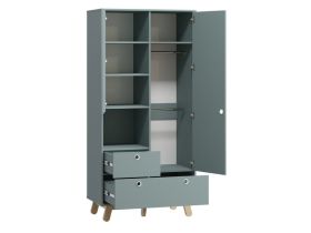 Распашной шкаф Анджи 2-93x195 Серо-зеленый
