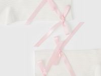 Высокие носки в рубчик с бантами для девочек, Белый