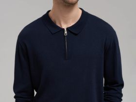 Джемпер-поло полуприлегающего кроя с шерстью